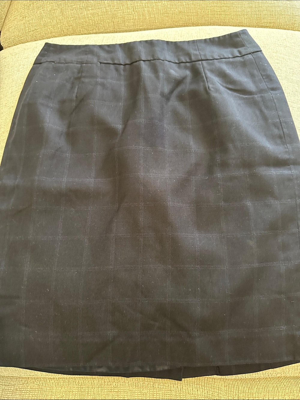 Banana Republic Navy Blue Windowpane Pencil Skirt